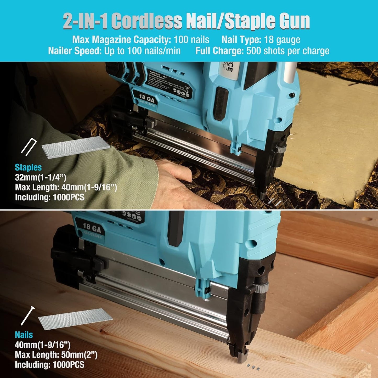 FixForce 20V | Cordless Nail & Staple Gun