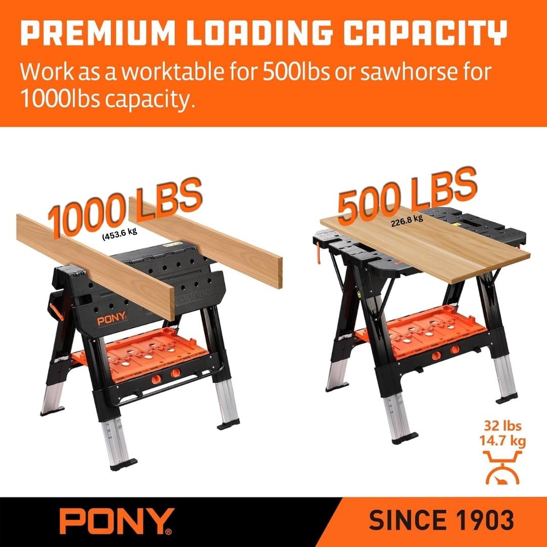 FlexiBench Pro – Portable 2-in-1 Workbench & Sawhorse